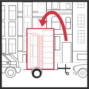 3. Sie laden Ihre Sachen direkt in die dort abgestellte Lagerbox ein.
